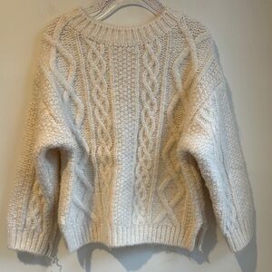 Cream Cable Knit Sweater